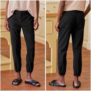 Frank & Eileen Jameson Utility Jogger Italian Performance Black Flax Linen 6